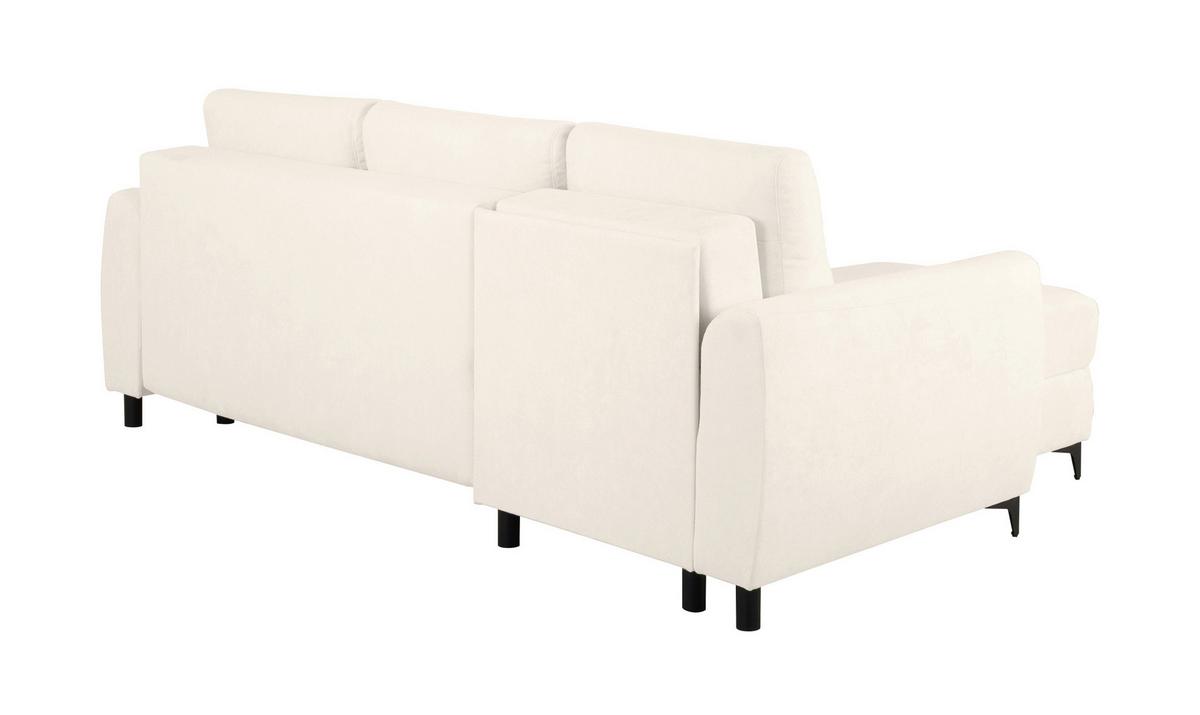 Ecksofa Moli, Creme S: 236x148 cm - Creme/Schwarz, Design, Textil (236/148cm) - MID.YOU