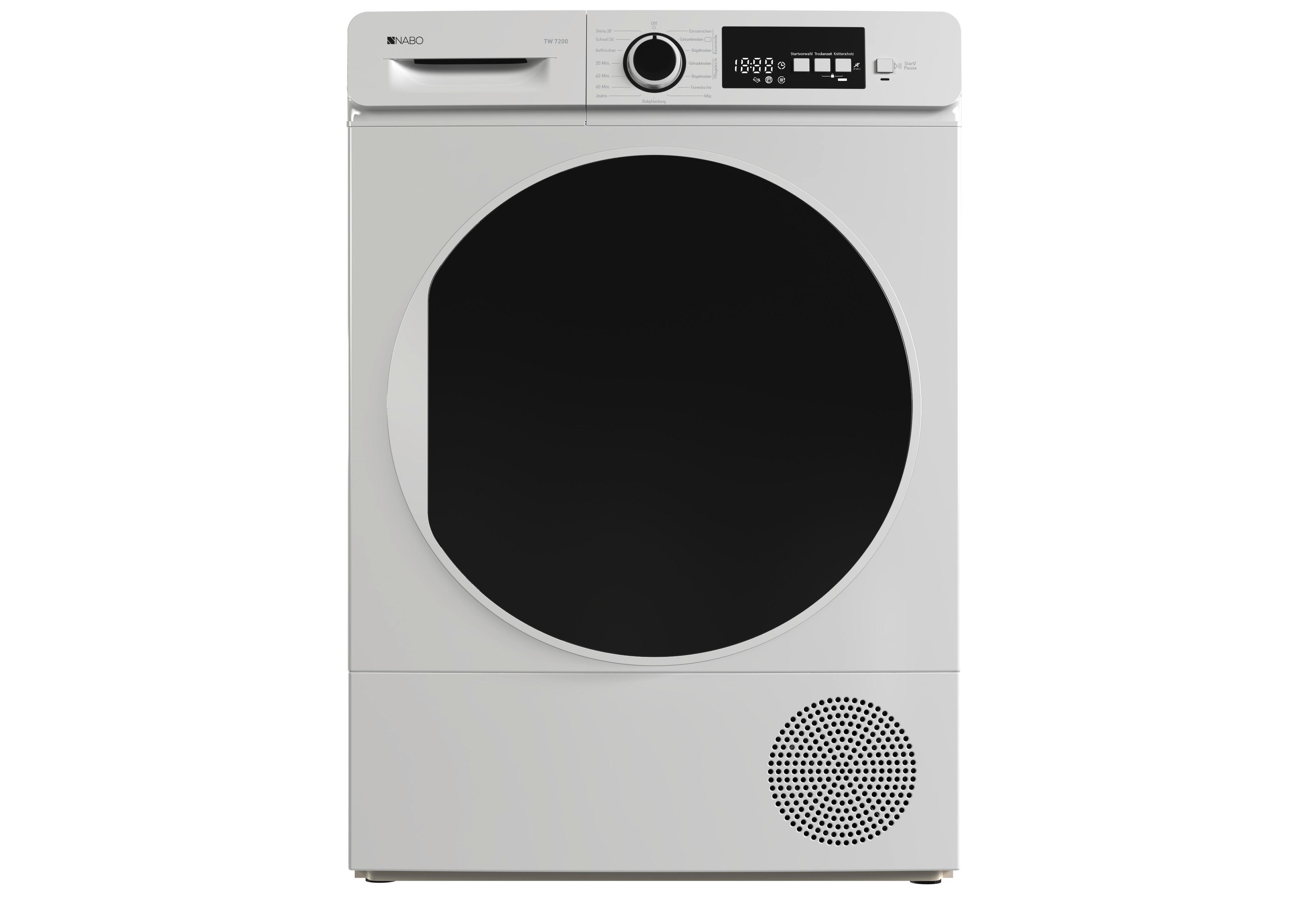 Wärmepumpentrockner Tw 7200 - Weiß, Basics, Glas/Kunststoff (59.6/84.5/52.5cm) - Nabo