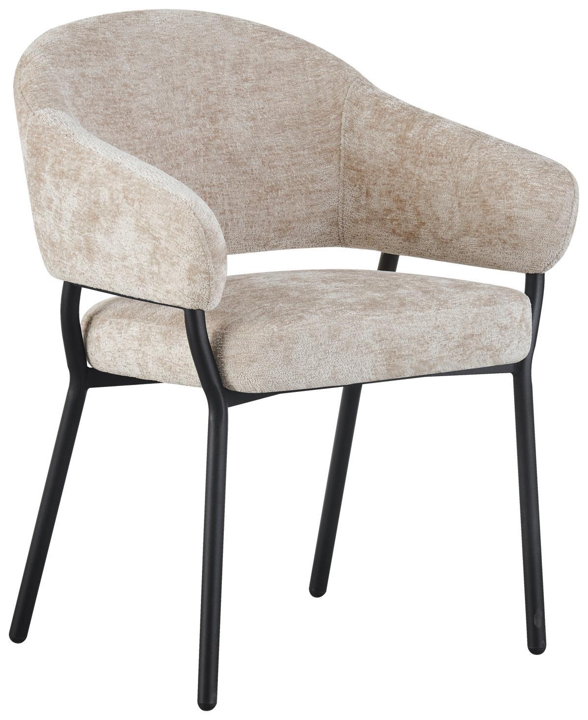 Armlehnstuhl Nova Mikrofaser Beige, B: 60 cm - Beige/Schwarz, KONVENTIONELL, Holz/Textil (60/80/62cm) - MID.YOU