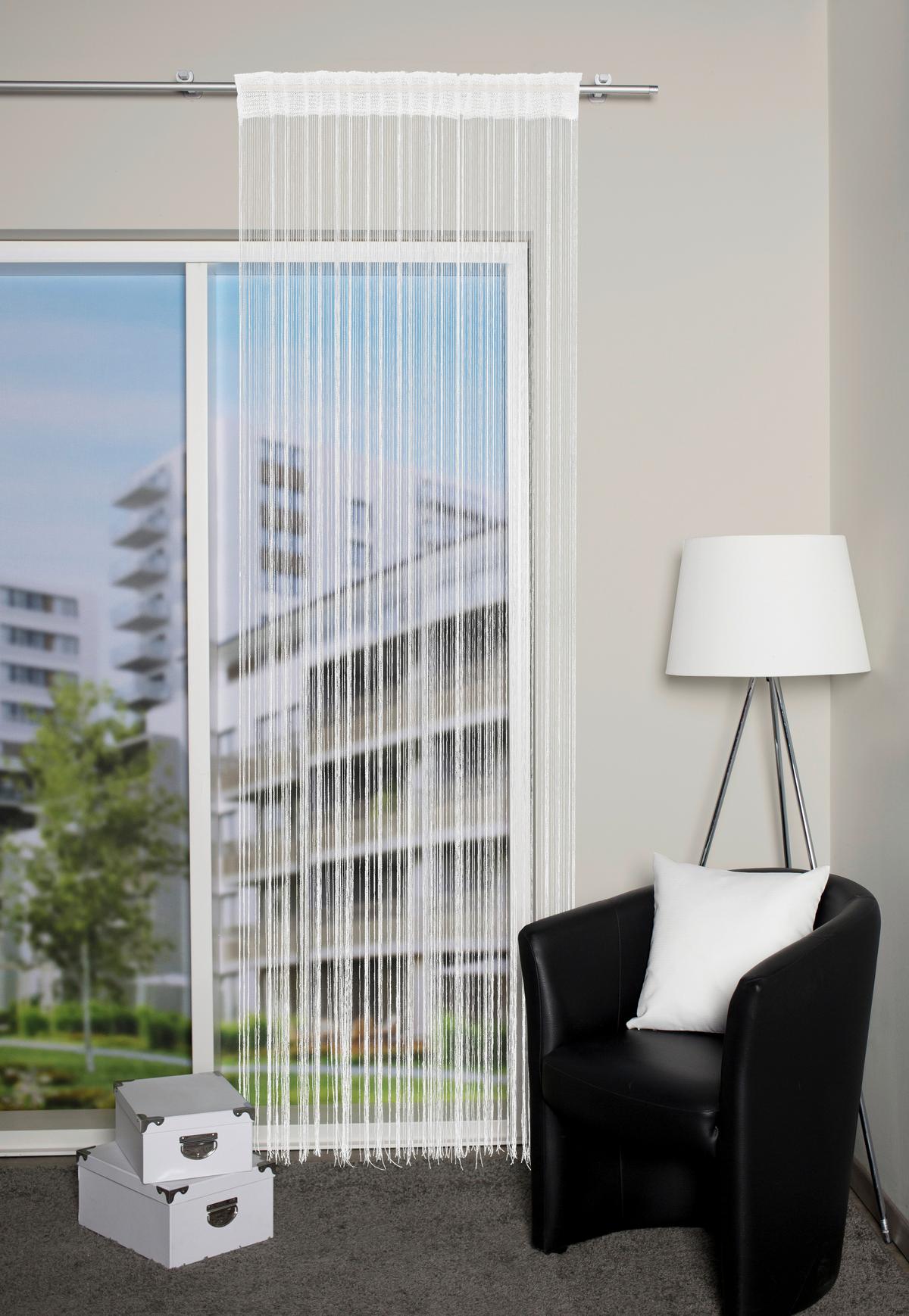 Fadenvorhang Simino - Weiß, Basics, Textil (145/245cm)