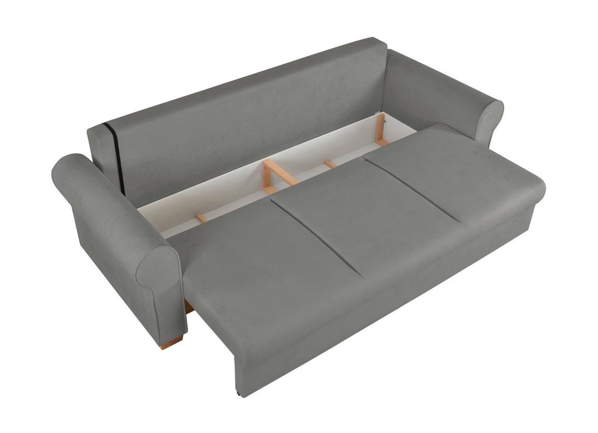 Schlafsofa Arles, Grau 70 B: 240 Cm - Buchefarben/Grau, Design, Textil (240/94/98cm) - MID.YOU