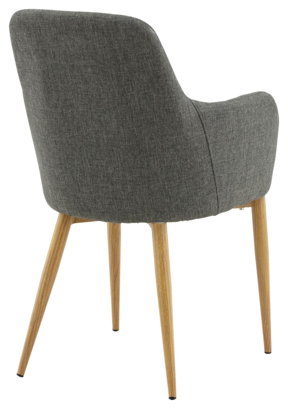 Stuhl-Set Comfort - Dunkelgrau/Naturfarben, Design, Textil/Metall (57/93/62cm) - Livetastic