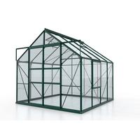 Gewächshausbausatz Meridian 2 6700 6,7 M2 - Grün, Basics, Glas/Kunststoff (257/231,8/258cm)