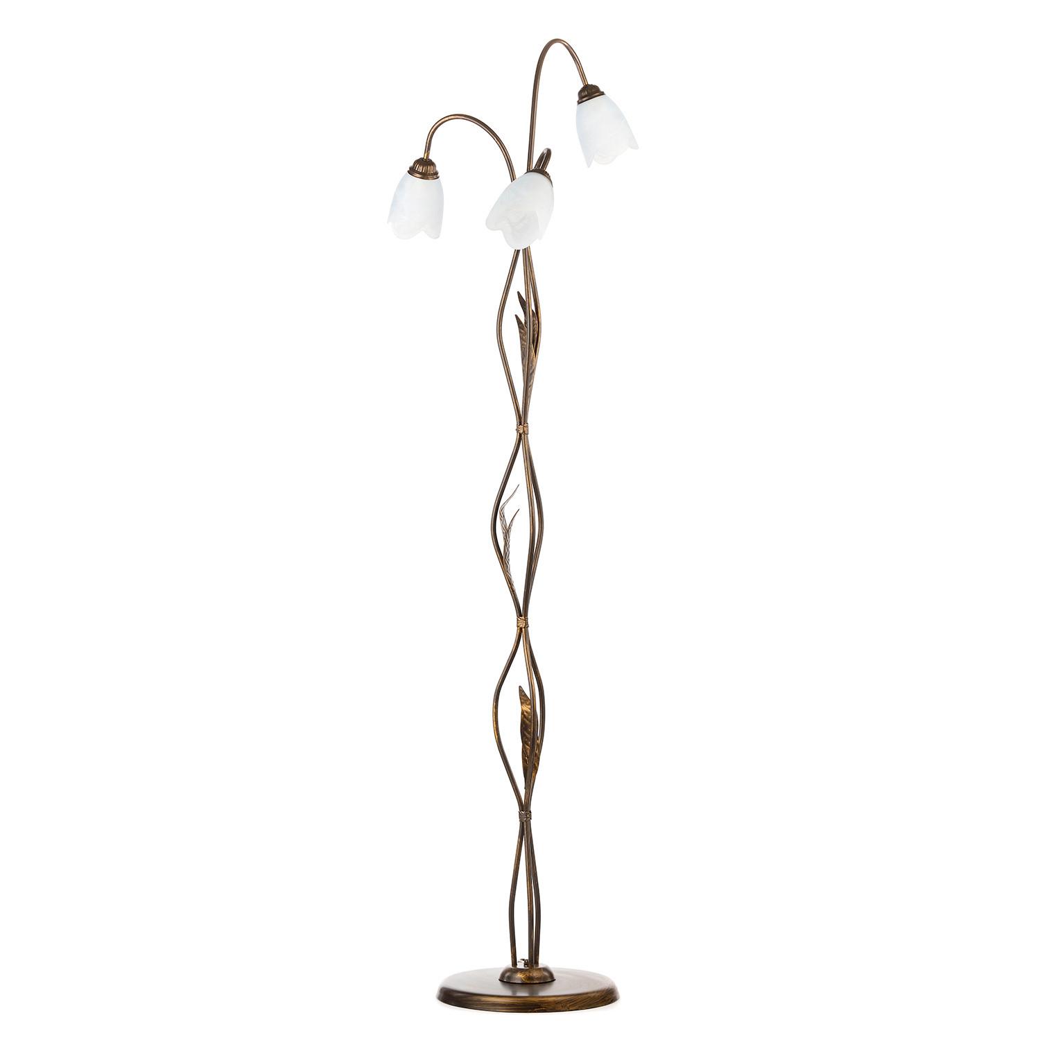 STEHLEUCHTE 4240/PT3 - Bronzefarben, KONVENTIONELL, Glas/Metall (52/52/168cm)