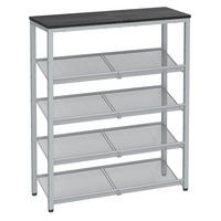 REGÁL NA TOPÁNKY SHOE RACK - čierna/sivá, Modern, kov/kompozitné drevo (75/93/28cm) - MID.YOU