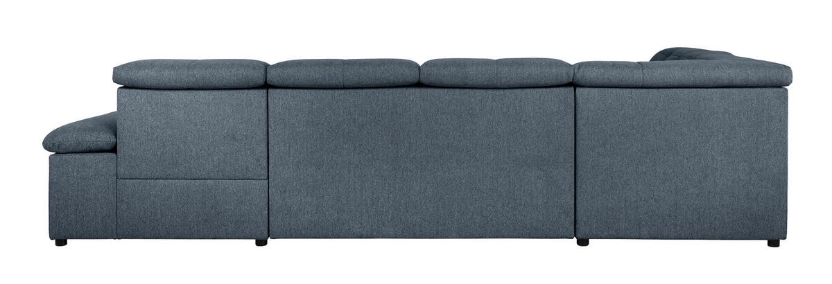 Wohnlandschaft Ramzes Dunkelblau U: 215x328x173 cm - Dunkelblau/Grau, Design, Textil (215/328/173cm) - MID.YOU