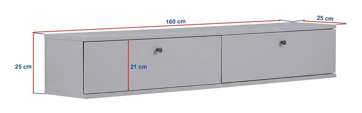 TV-ELEMENT Weiß/Kieferfarben B: 160cm - Weiß/Kieferfarben, MODERN, Holzwerkstoff (160/25/25cm)
