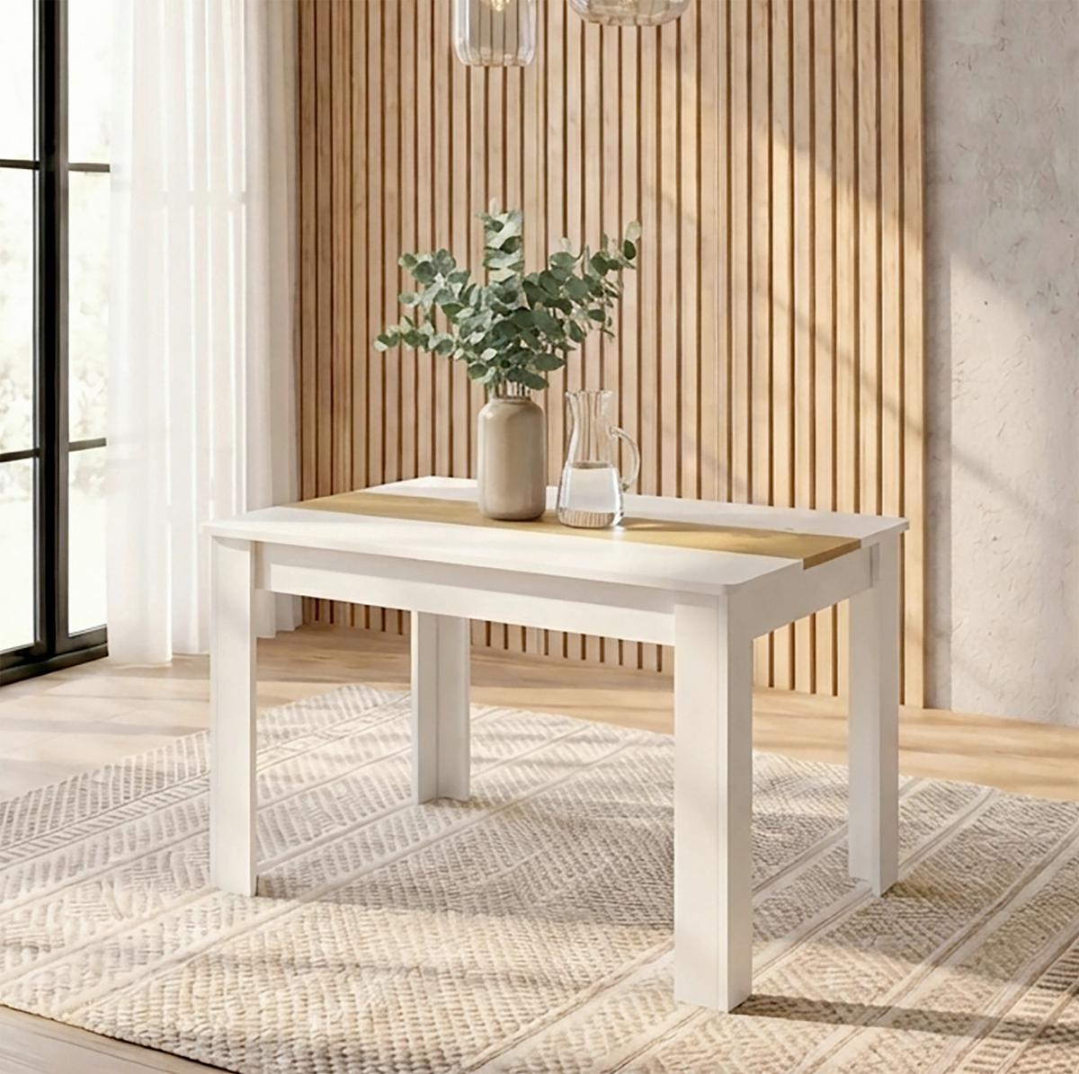 Esstisch Disalo Weiß/Honigeiche L: 115cm - Honigeiche/Weiß, MODERN, Holzwerkstoff (115/80/75cm) - MID.YOU