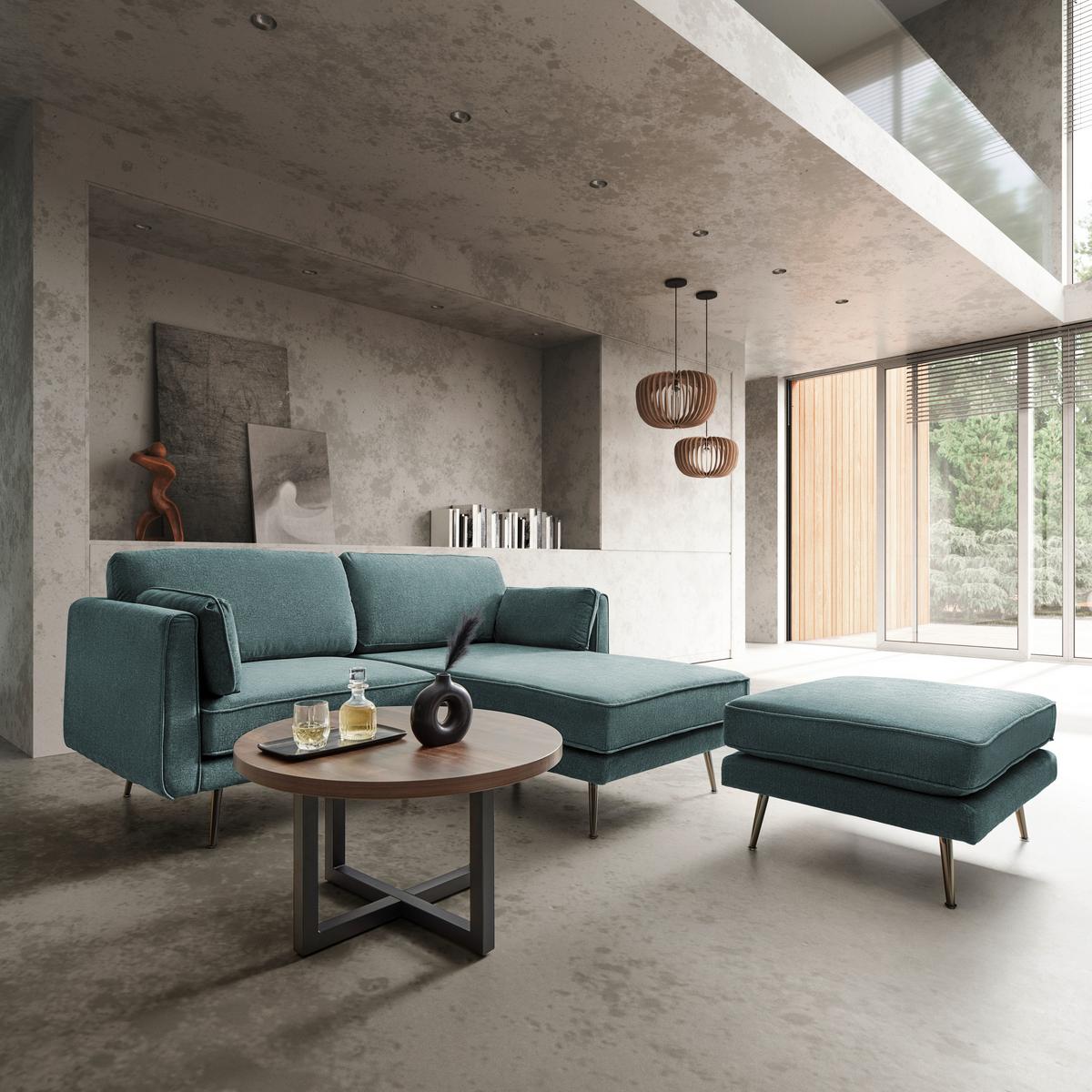 Sedací souprava DUNJA zelená - šedá/zelená, Moderní, kov/dřevo (295/89/161cm) - P & B