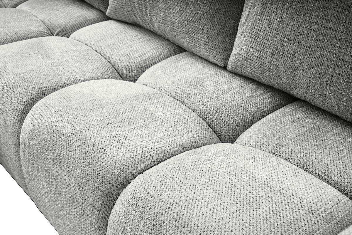 Ecksofa Taremi, Silberfarben 173x299 - Silberfarben/Schwarz, Design, Textil (173/299cm) - Stylife