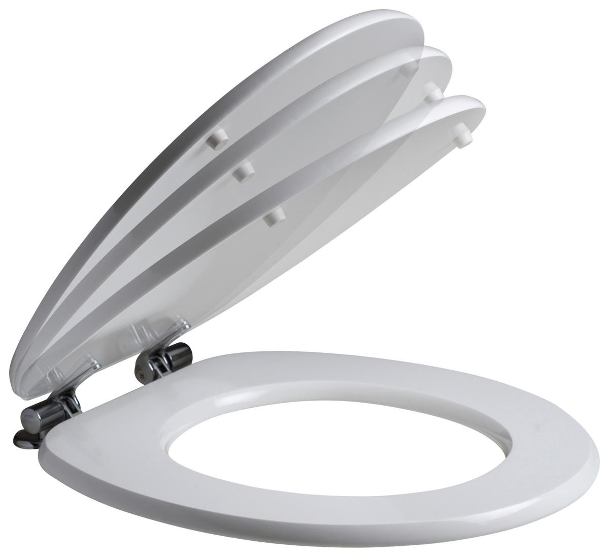 Wc-ülőke Fehér Mdf - fehér, Romantik / Landhaus, faalapú anyag/fém (37,5/6/44,5cm)