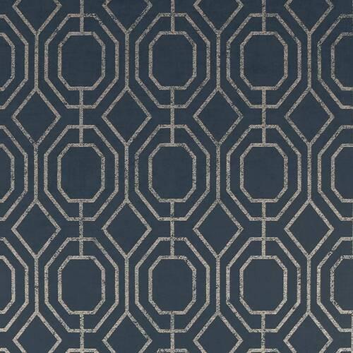 Vliestapete Luxus-Geo, Navy Blau - Dunkelblau, Basics, Papier/Kunststoff (52/1000cm)