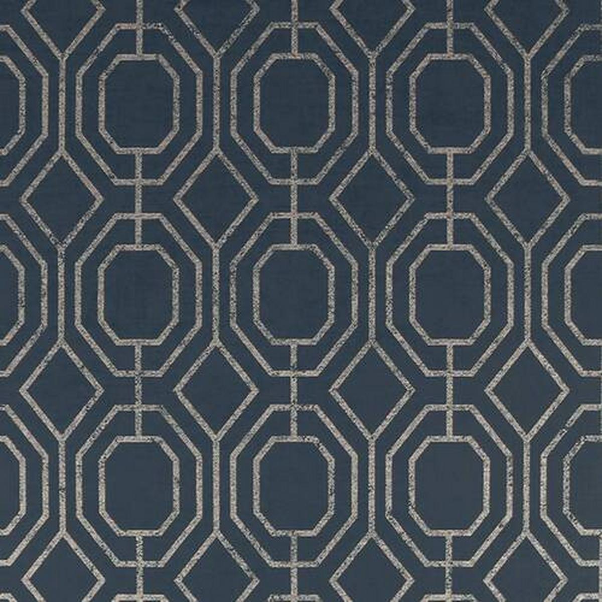Vliestapete Luxus-Geo, Navy Blau - Dunkelblau, Basics, Papier/Kunststoff (52/1000cm)