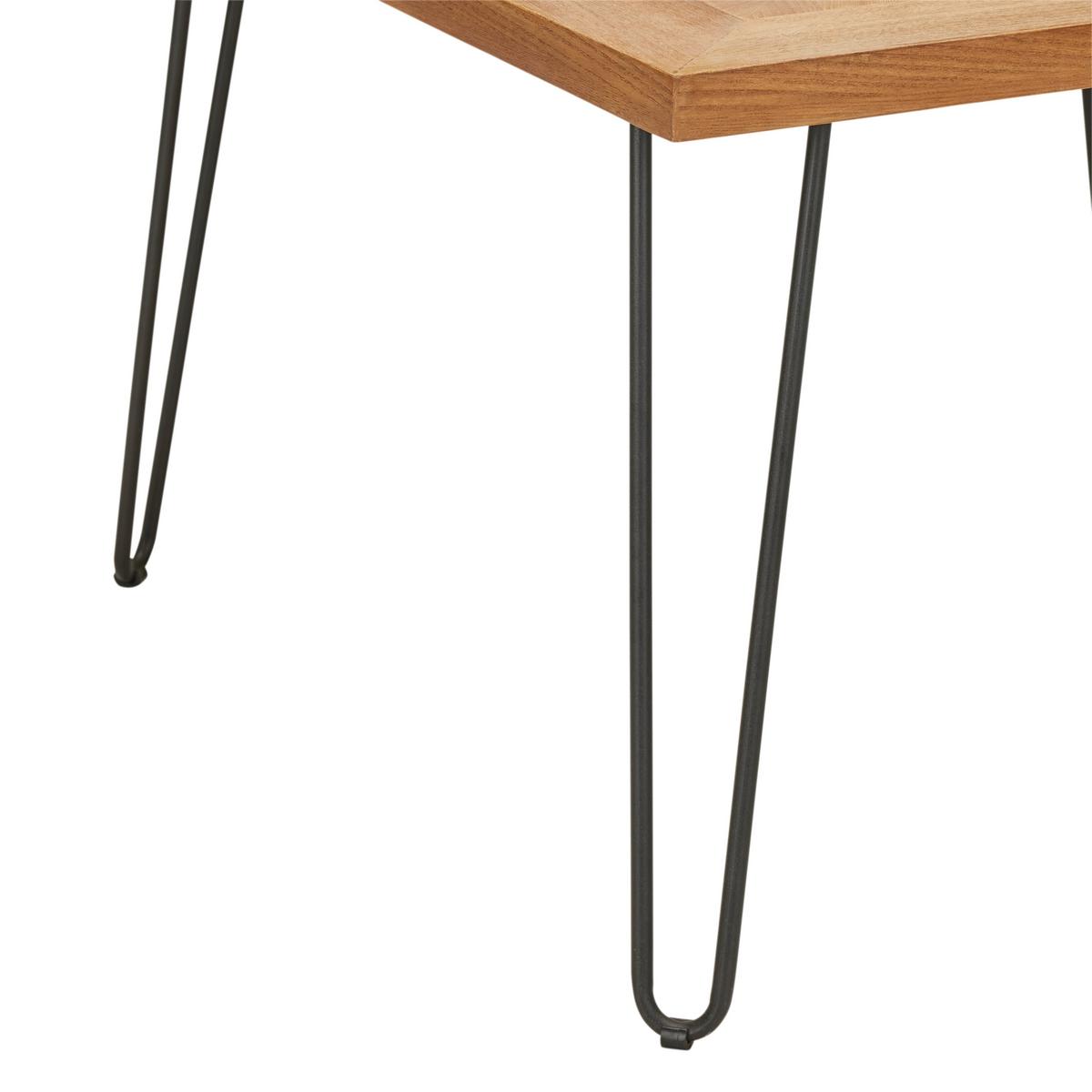 Konferenčný stolík NOEL - čierna/prírodná farba, Romantik / Landhaus, kov/drevo (70/45/70cm) - Zandiara