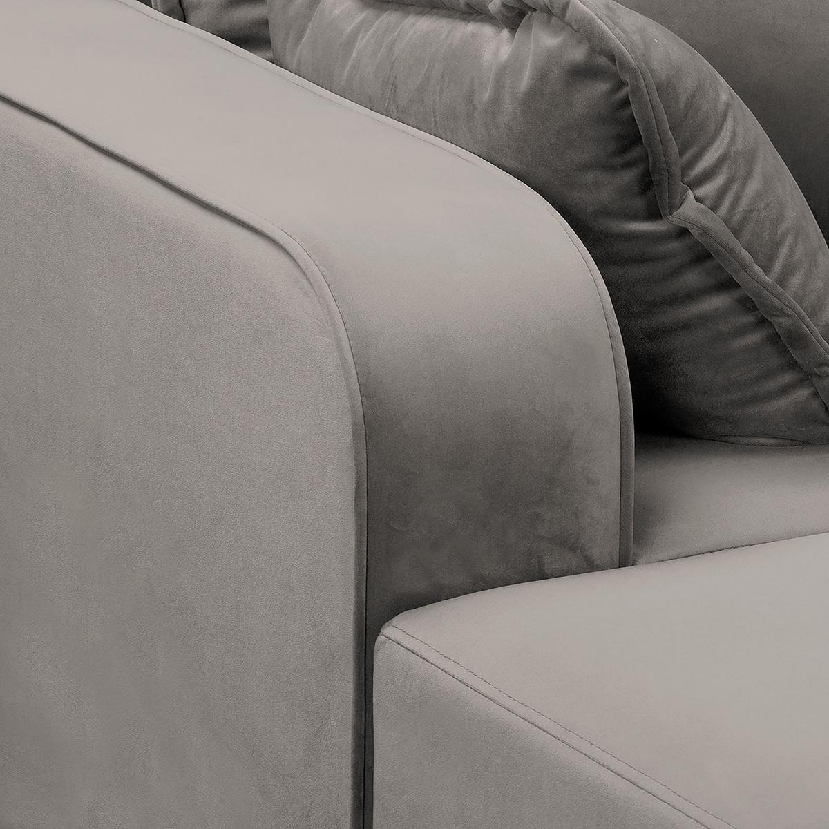 Ecksofa Beata Grau S: 150x230 cm - Wengefarben/Grau, Design, Textil (150/230cm) - Livetastic