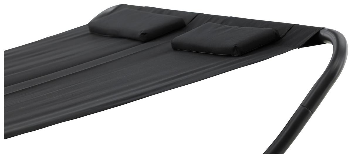 Doppel-sonnenliege Gordo Metall/textil - Schwarz, KONVENTIONELL, Textil/Metall (180/48/200cm) - Gardenson