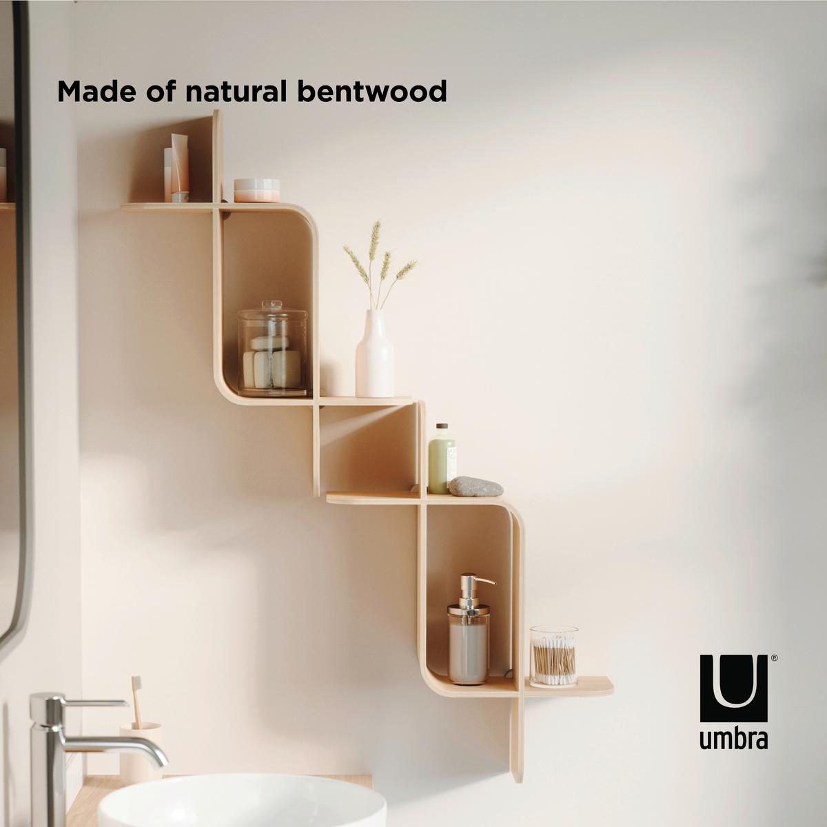 NÁSTĚNNÝ REGÁL 1017571-390 - přírodní barvy, Design, dřevo (15,2/46,9/52,2cm) - Umbra