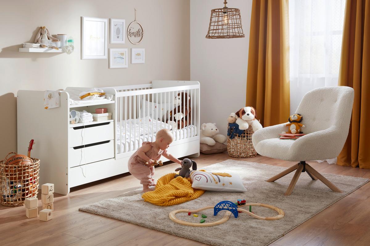 Dětská postýlka KIT NEW- M bílá, PL:cca. 70/140cm - bílá, Moderní, dřevo/kompozitní dřevo (204/75/95cm) - Mömax