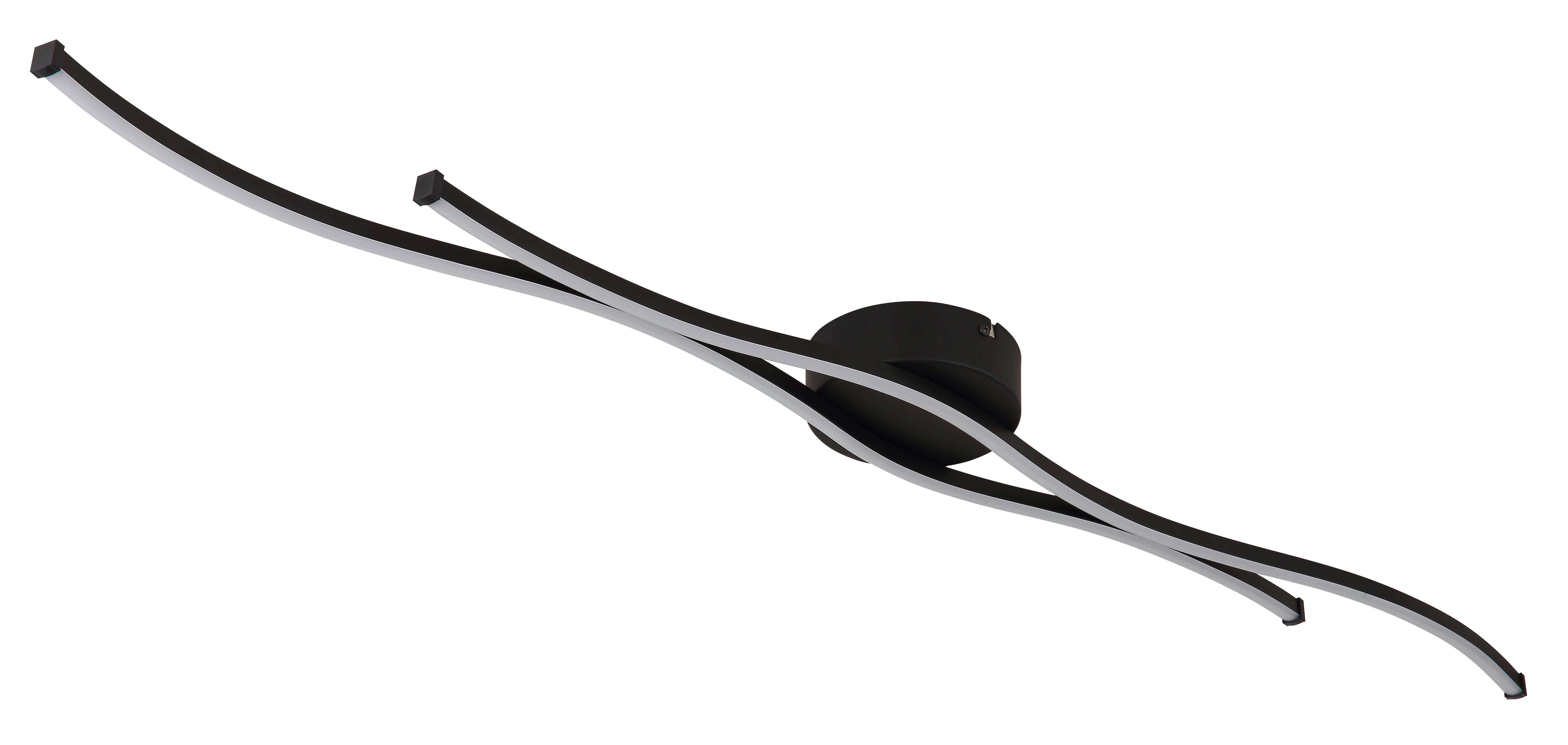 LED-Deckenleuchte Noya - Opal/Schwarz, MODERN, Kunststoff/Metall (110/13/5,6cm) - Luca Bessoni
