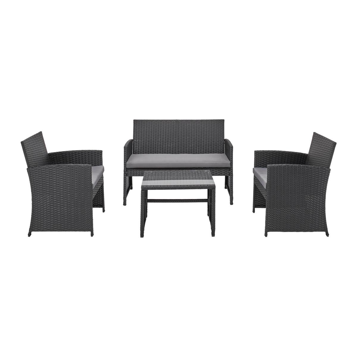 TERASOVÁ SEDACÍ SOUPRAVA MICHELLE - šedá/černá, Moderní, kov/textil - Mömax