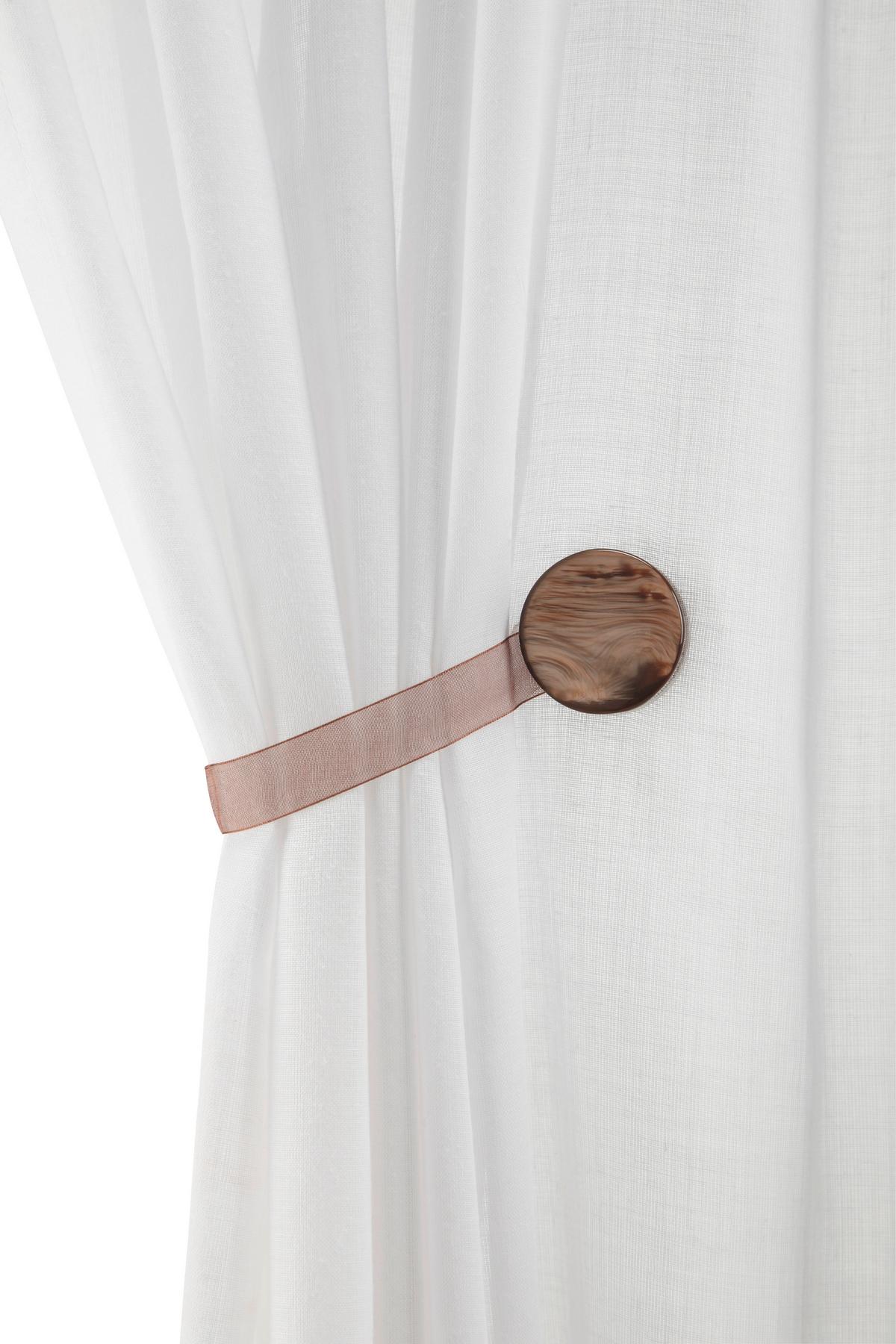 DEKORAČNÝ ŠTIPEC PERLMUTT - sivá/biela, textil (4cm) - Modern Living