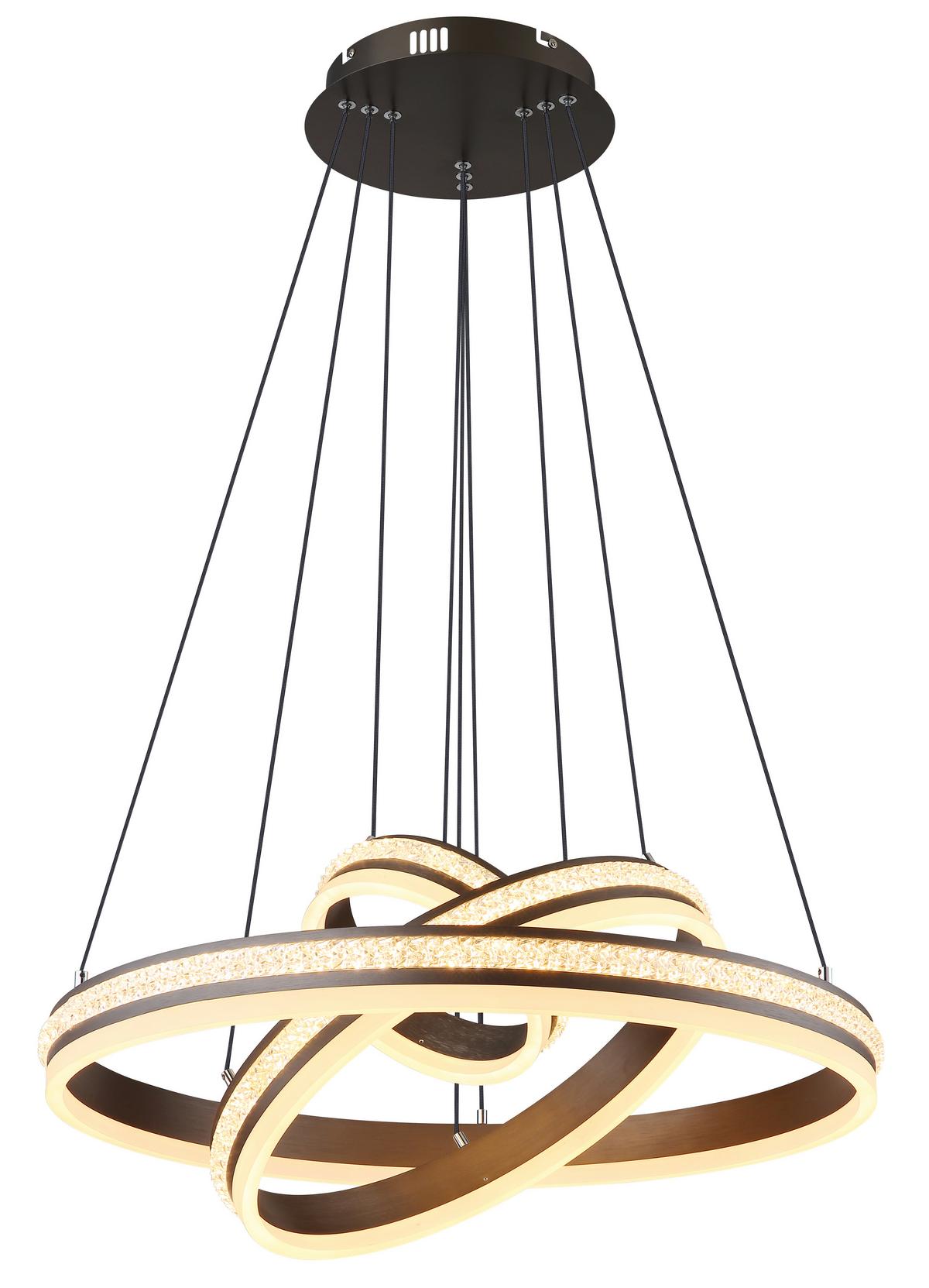 Led Függőlámpa 67314-70h - titánszürke/opál, Design, műanyag/fém (60/120cm) - Globo