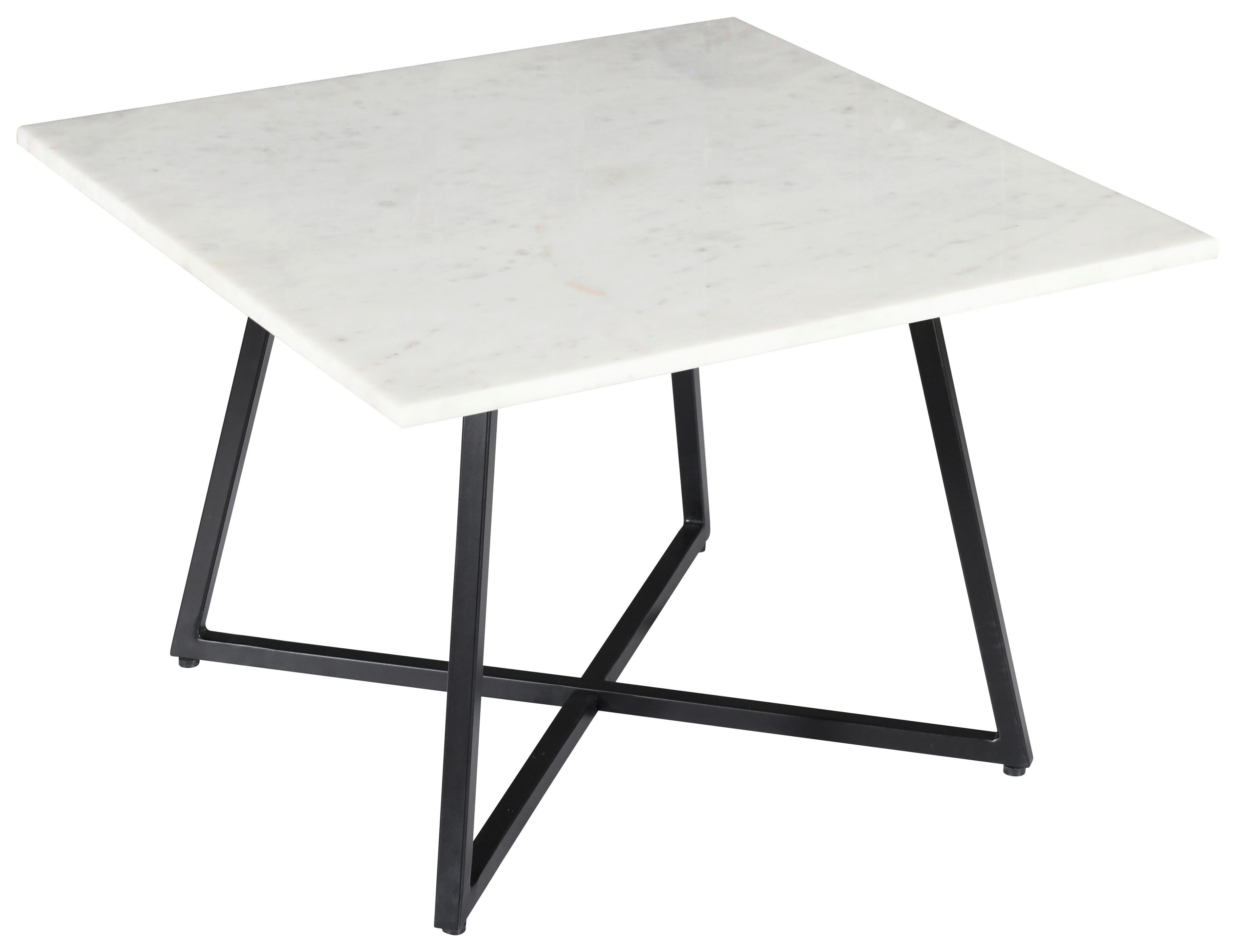 Konferenčný stolík MONTEVIDEO prírodný kameň - čierna/biela, Modern, kov/kameň (65/44/65cm) - Mömax