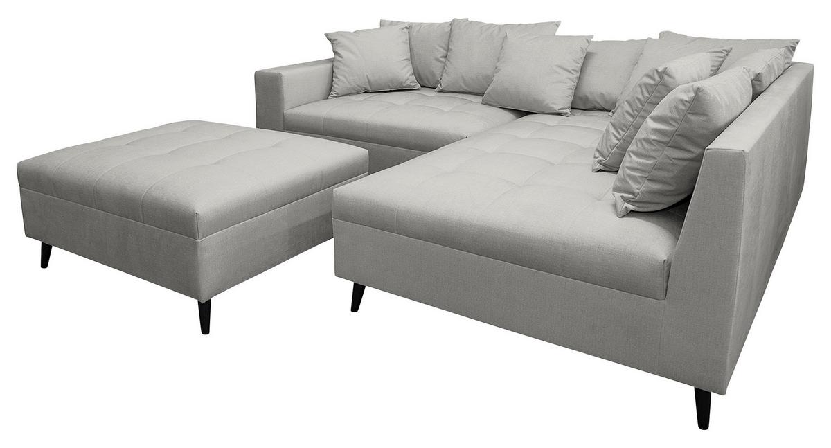 Ecksofa Pruno, Grau S: 247x174 Cm - Schwarz/Grau, Design, Textil (247/174cm) - MID.YOU