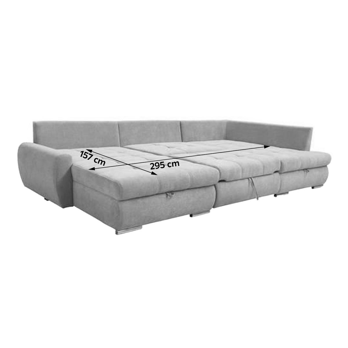 Ecksofa Canion - Chromfarben/Graubraun, Design, Textil (174/322/173cm) - Livetastic