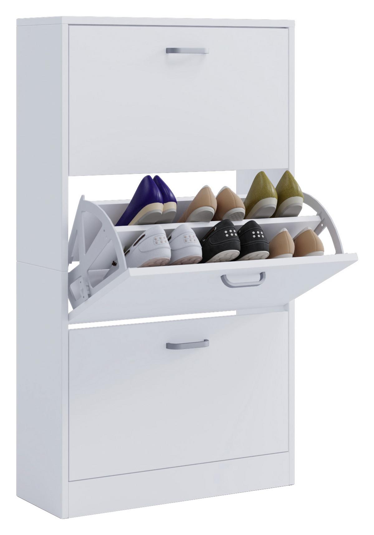Botník Sipos L š: 59 cm dub sonoma - bílá/barvy nerez oceli, Konvenční, kompozitní dřevo/plast (59/105/22cm) - MID.YOU