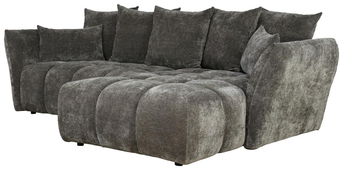 Univerzálna sedačka CAMMELLIO, tmavosivá ženilka, 7 vankúšov - čierna/tmavosivá, Modern, textil (296/189cm) - Mömax