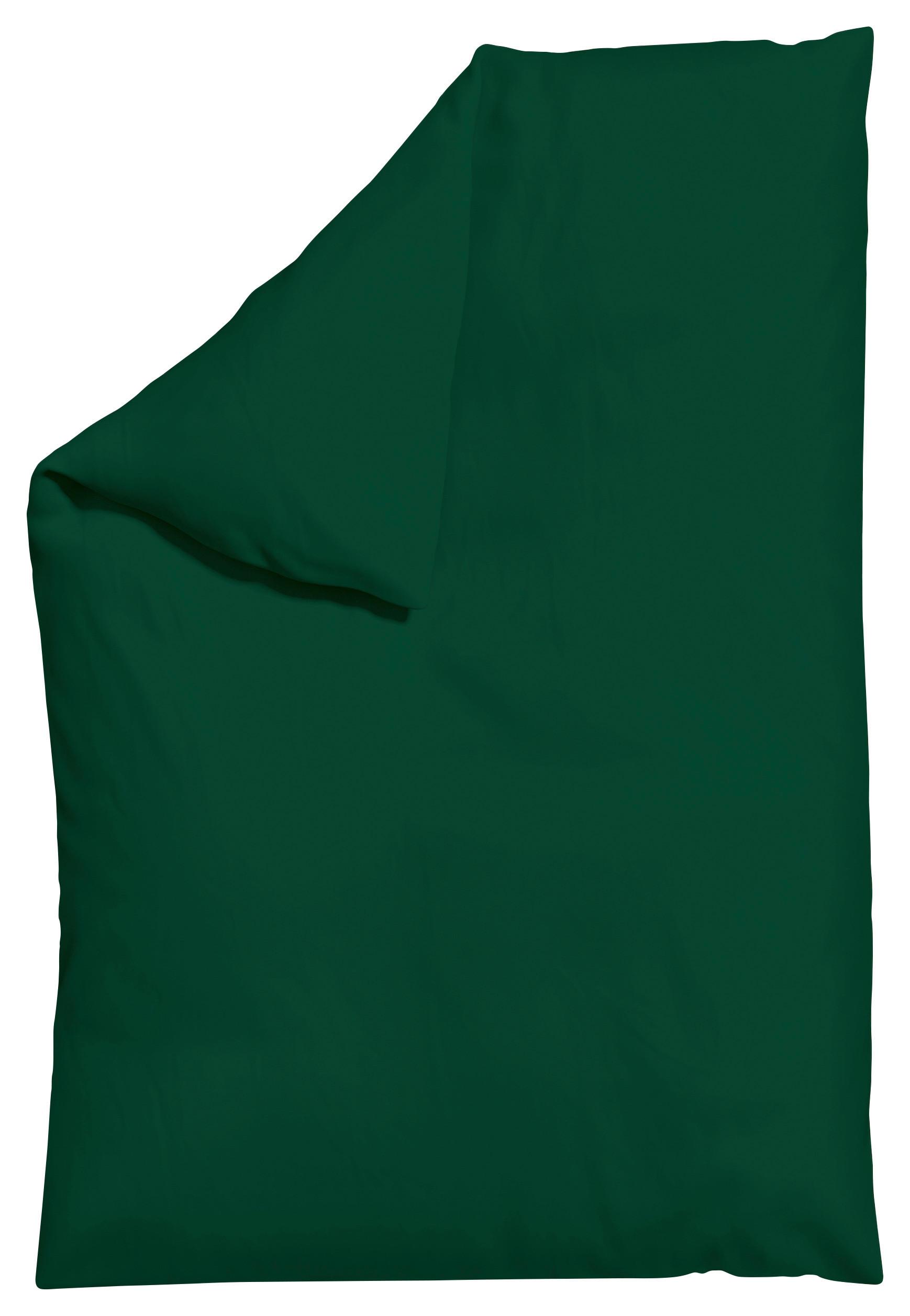Bettdeckenbezug Knitted Jersey 135-140x200cm Dunkelgrün - Dunkelgrün, Basics, Textil (135-140/200cm) - Schlafgut