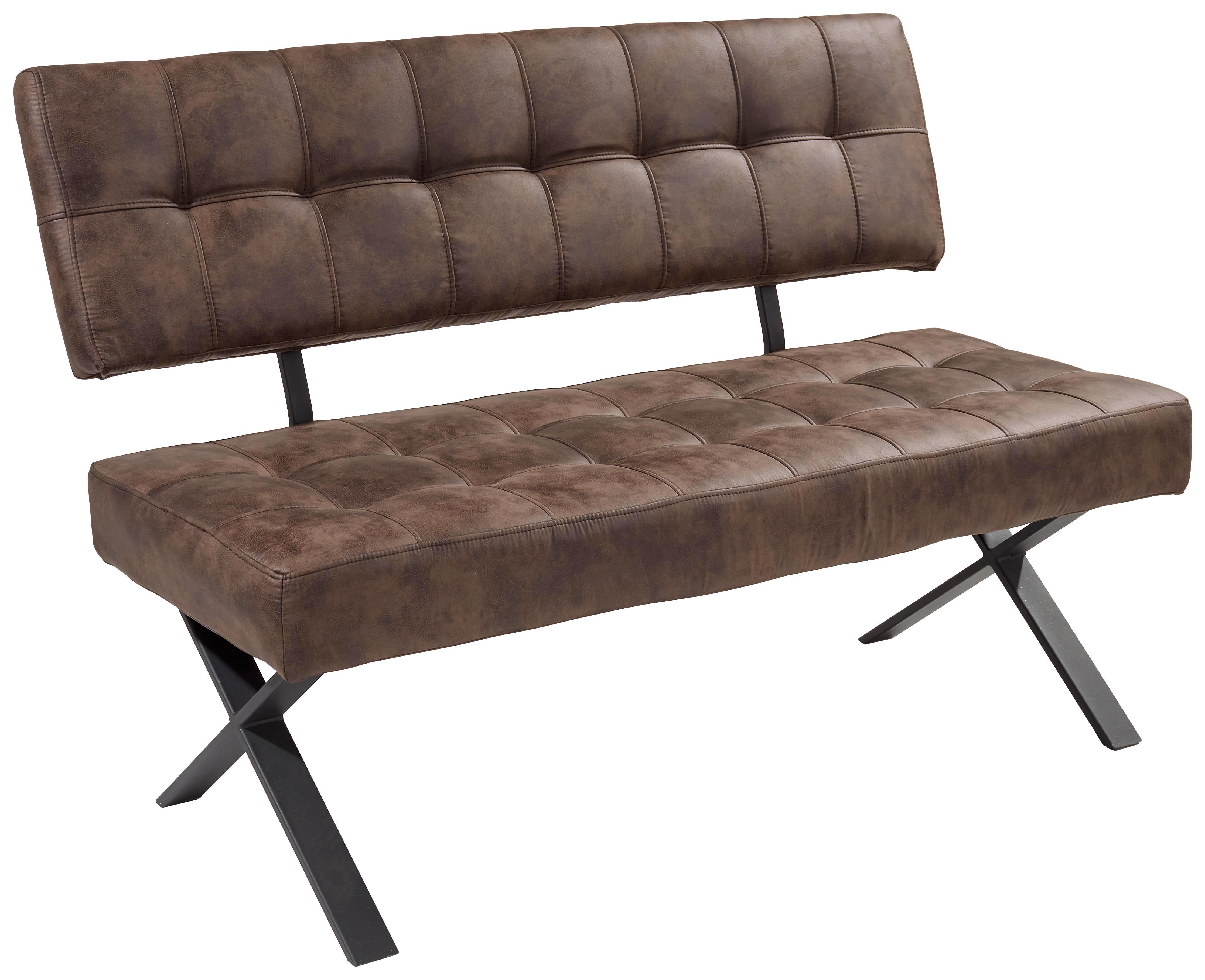 Sitzbank Donna I B - Anthrazit/Braun, KONVENTIONELL, Textil/Metall (140/93/61cm)