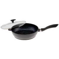 Bratpfanne Julischka D: 28 cm Aluguss Antihaftbeschichtet - Klar/Schwarz, KONVENTIONELL, Glas/Metall (28/7,5cm) - James Wood