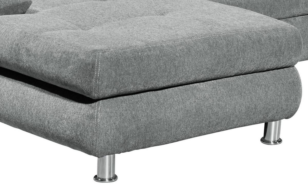 Sedací souprava ALBA U, pravá, šedá, úl.prostor, lůžko - světle šedá, Moderní, textil/plast (177/349/233cm) - MID.YOU