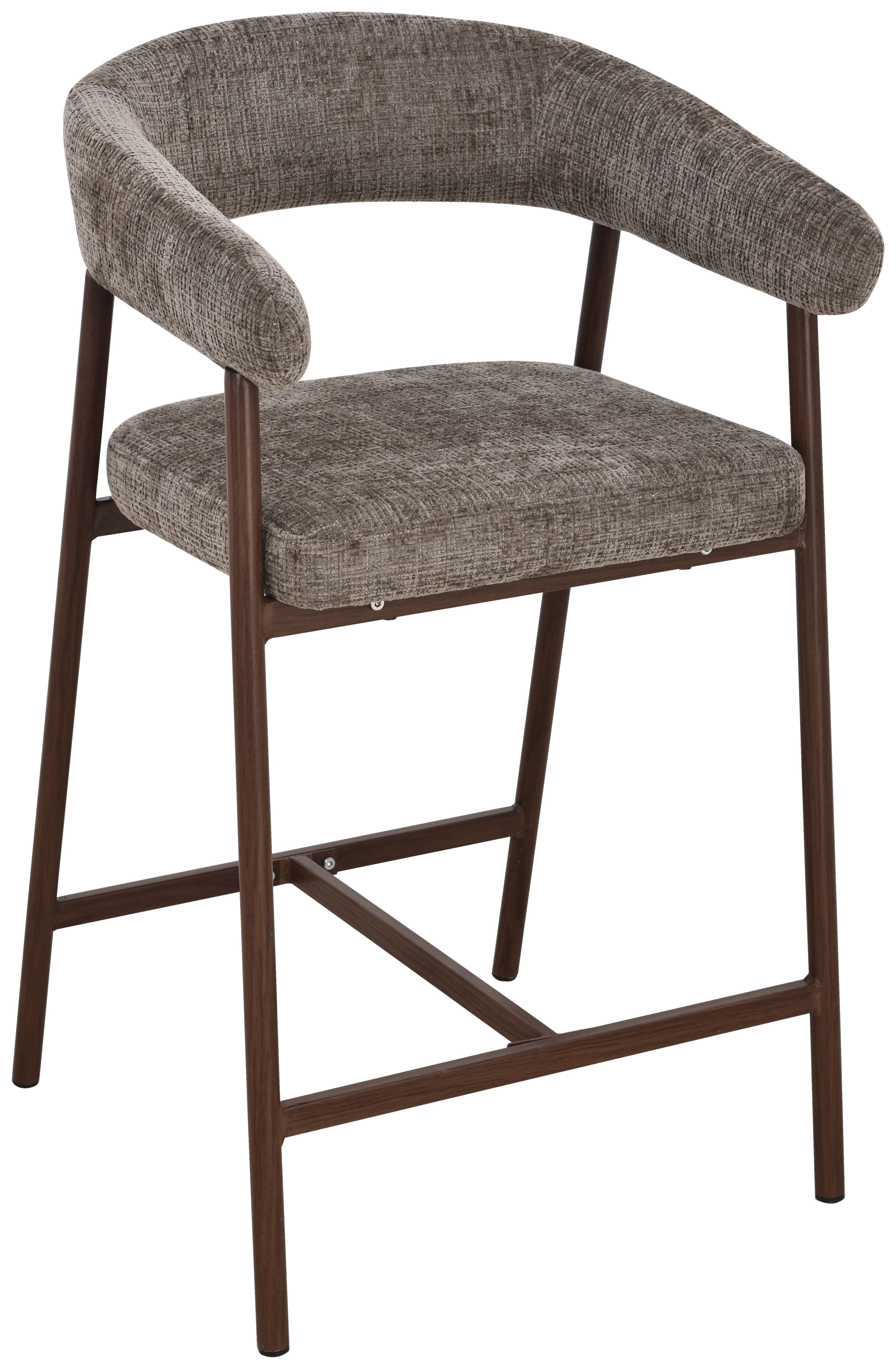 Barhocker Flora Braun/Walnussfarben B: 53 cm - Walnussfarben/Braun, MODERN, Holz/Textil (53/93/55cm) - Livetastic