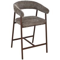Barhocker Flora Braun/Walnussfarben B: 53 cm - Walnussfarben/Braun, MODERN, Holz/Textil (53/93/55cm) - Livetastic
