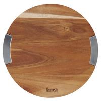 Kuchyňské prkénko Profi Line, Ø: 31,2cm - barvy akácie, Konvenční, kov/dřevo (31,2/1,9cm) - Gourmesto