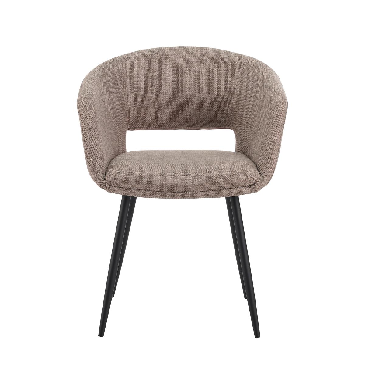 Armlehnstuhl Boden Taupe B: 59 Cm - Taupe/Schwarz, MODERN, Textil/Metall (59/78/55cm) - MID.YOU
