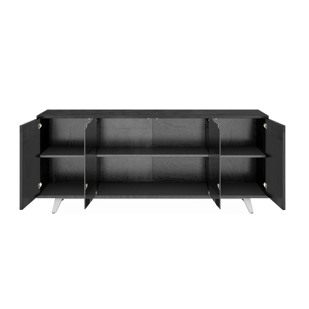 Široká komoda Zelia, š: 180 cm, čierna - černá, Moderní, kov/dřevo (180/77/45cm) - Bessagi Home