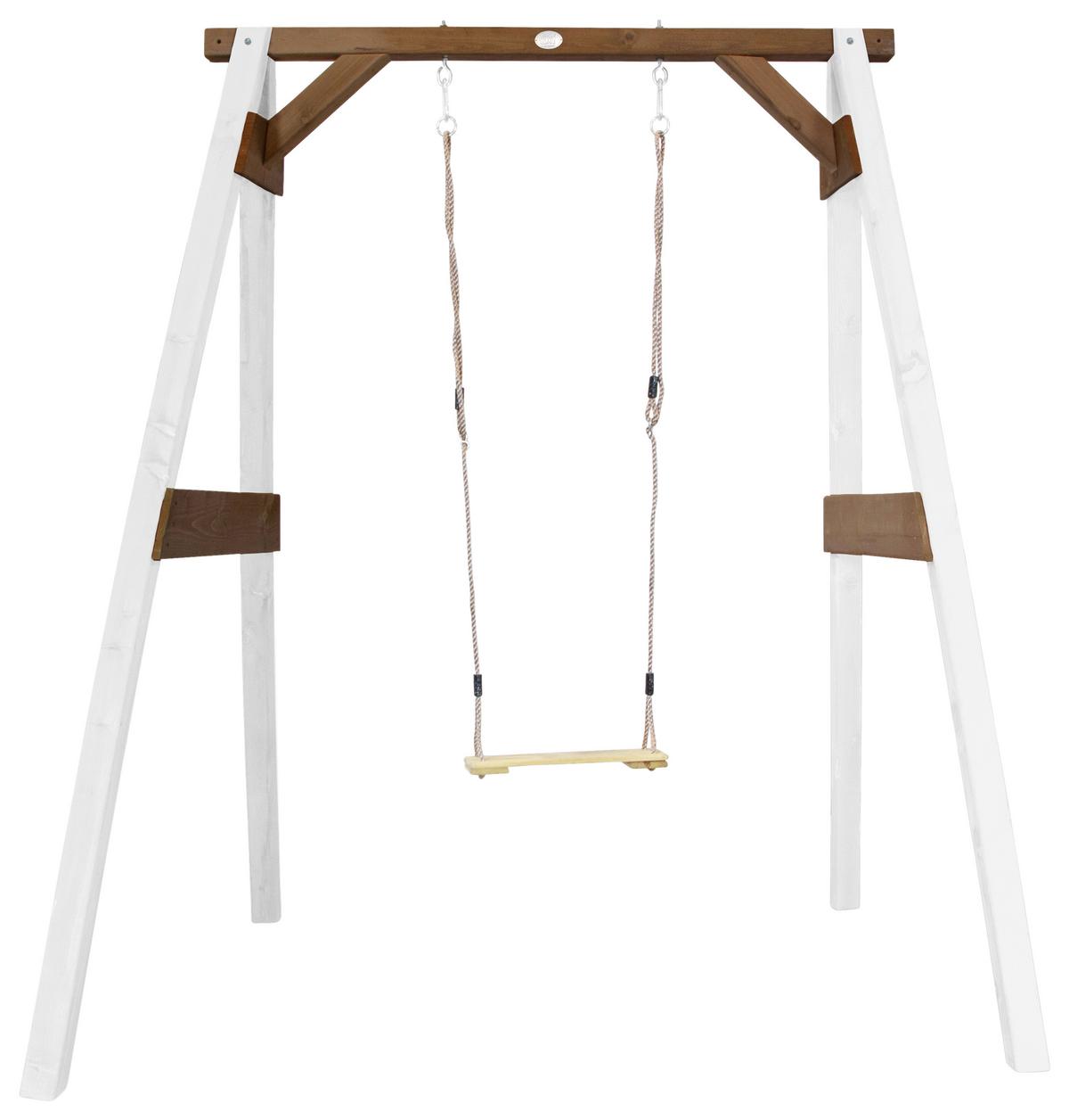 Schaukel A030.136.02 - Braun/Weiß, KONVENTIONELL, Holz (181/207/160cm) - Ambia Garden
