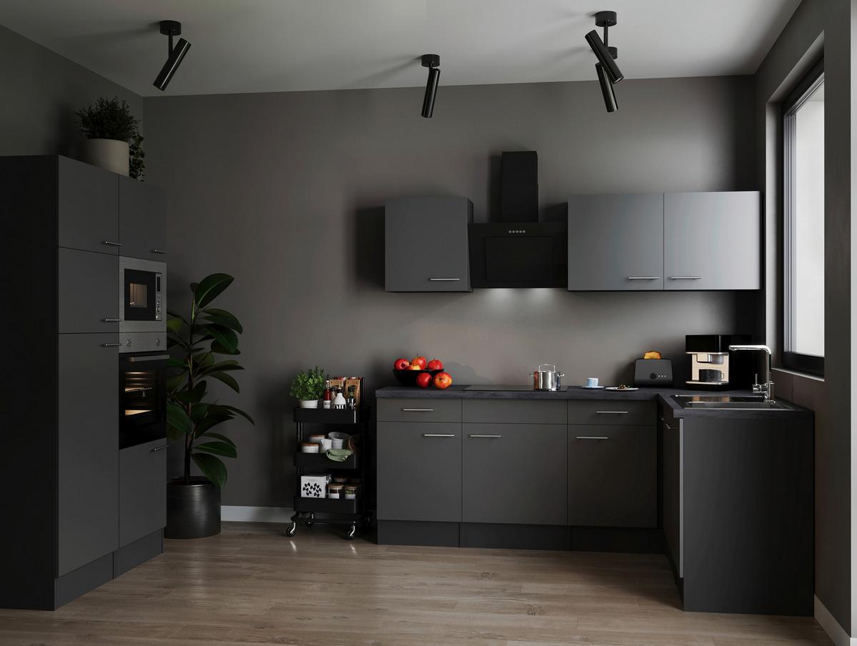 Eckküche Oliver Grau S: 340x172 Cm - Grau, Design, Holzwerkstoff (340/172cm) - Respekta