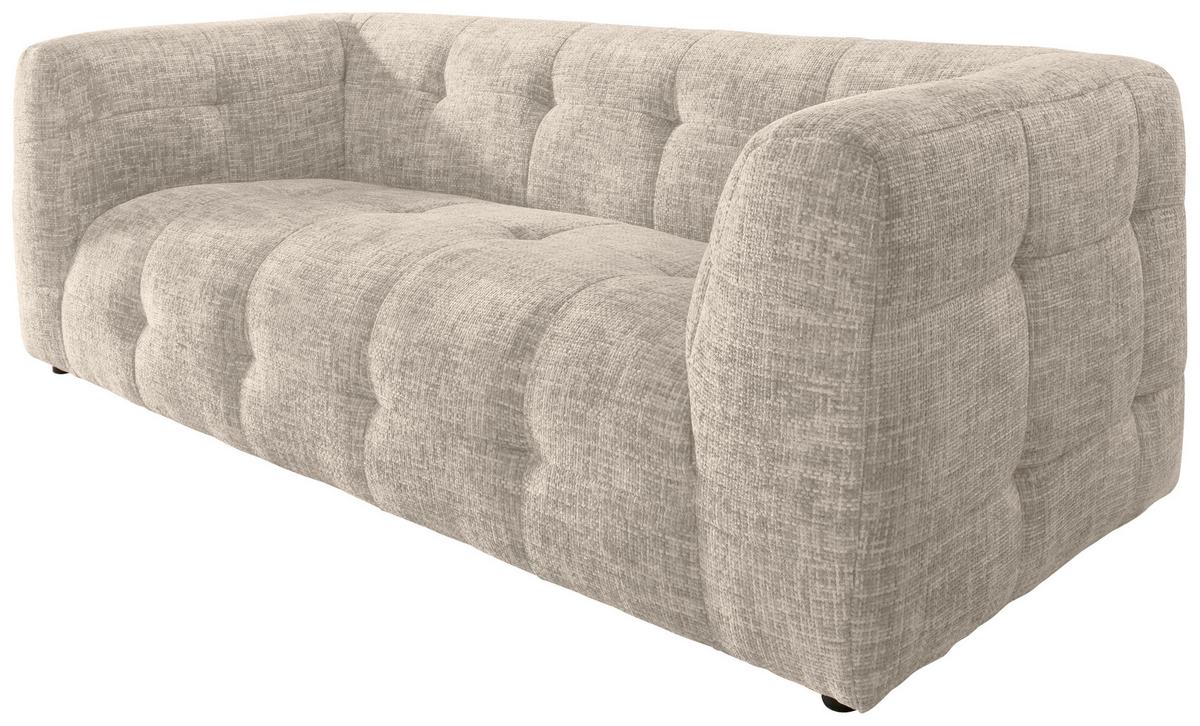 2,5-sitzer Velice, Creme B: 218 Cm - Creme/Schwarz, Design, Textil (218/72/95cm) - Livetastic