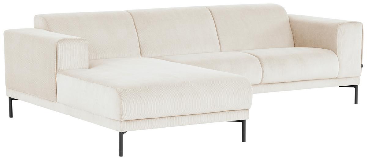 Ecksofa Erno Beige S: 262 Cm - Beige/Schwarz, Design, Textil (262/183cm) - MID.YOU
