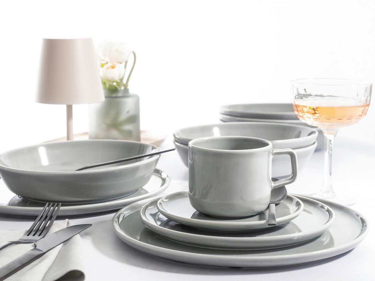 Kombiservice Chef Collection, Grau, 30-Tlg. - Hellgrau, Basics, Keramik - Creatable