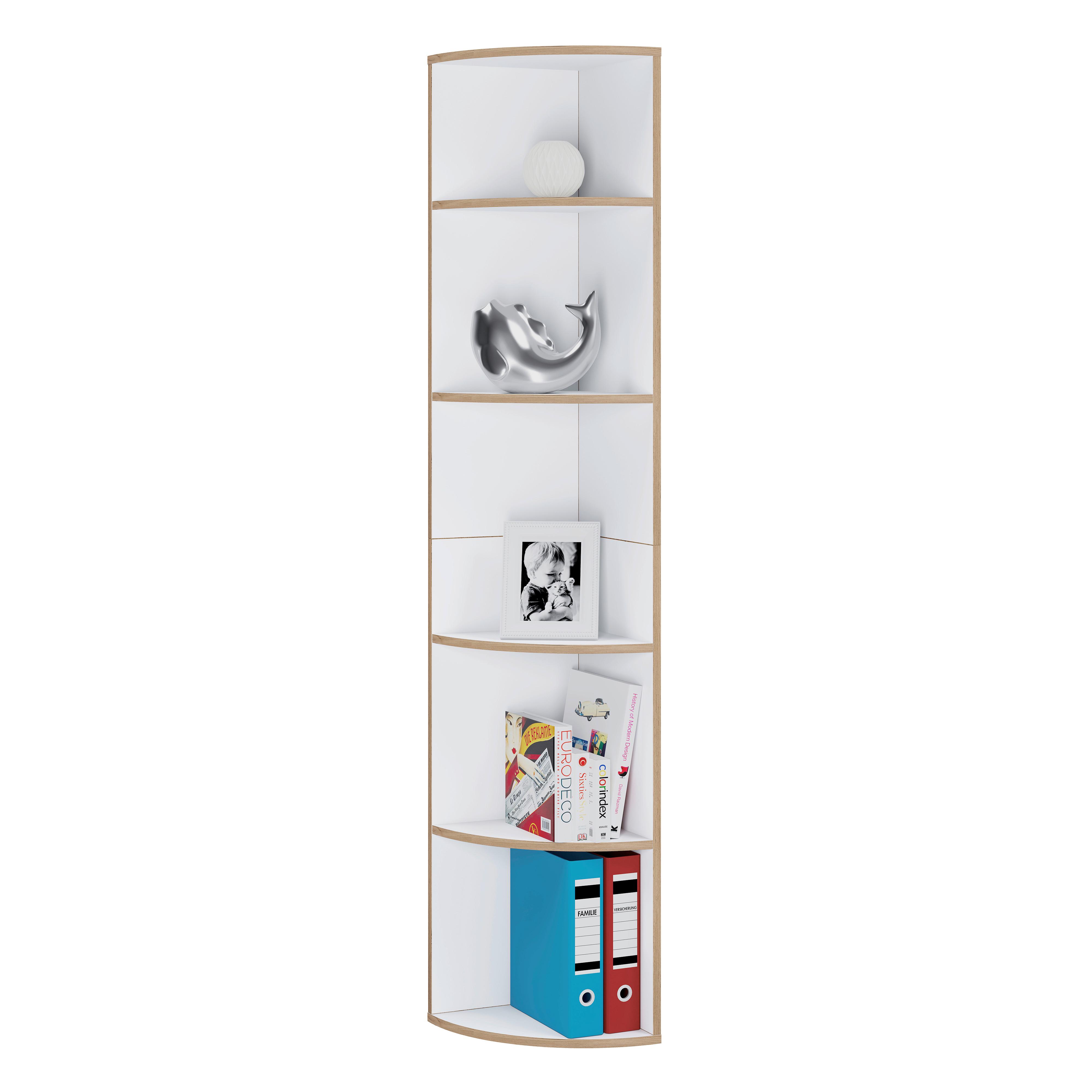 Eckregal Salia Weiß/Honigeiche B: 33 cm