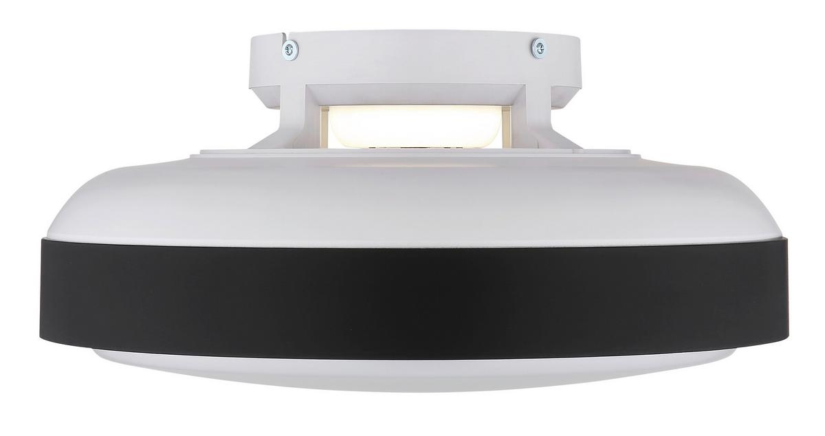 Deckenventilator Carney Opal Schwarz Weiß D: 45 cm - Opal/Schwarz, Basics, Kunststoff (45/20cm) - Globo