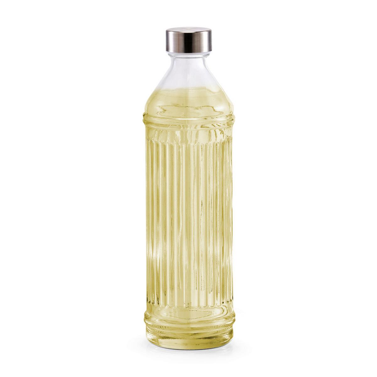 TRINKFLASCHE Glas, BxHxT: ca. 9x9x30 cm - Transparent, Design, Glas (8,5/8,5/29,5cm)