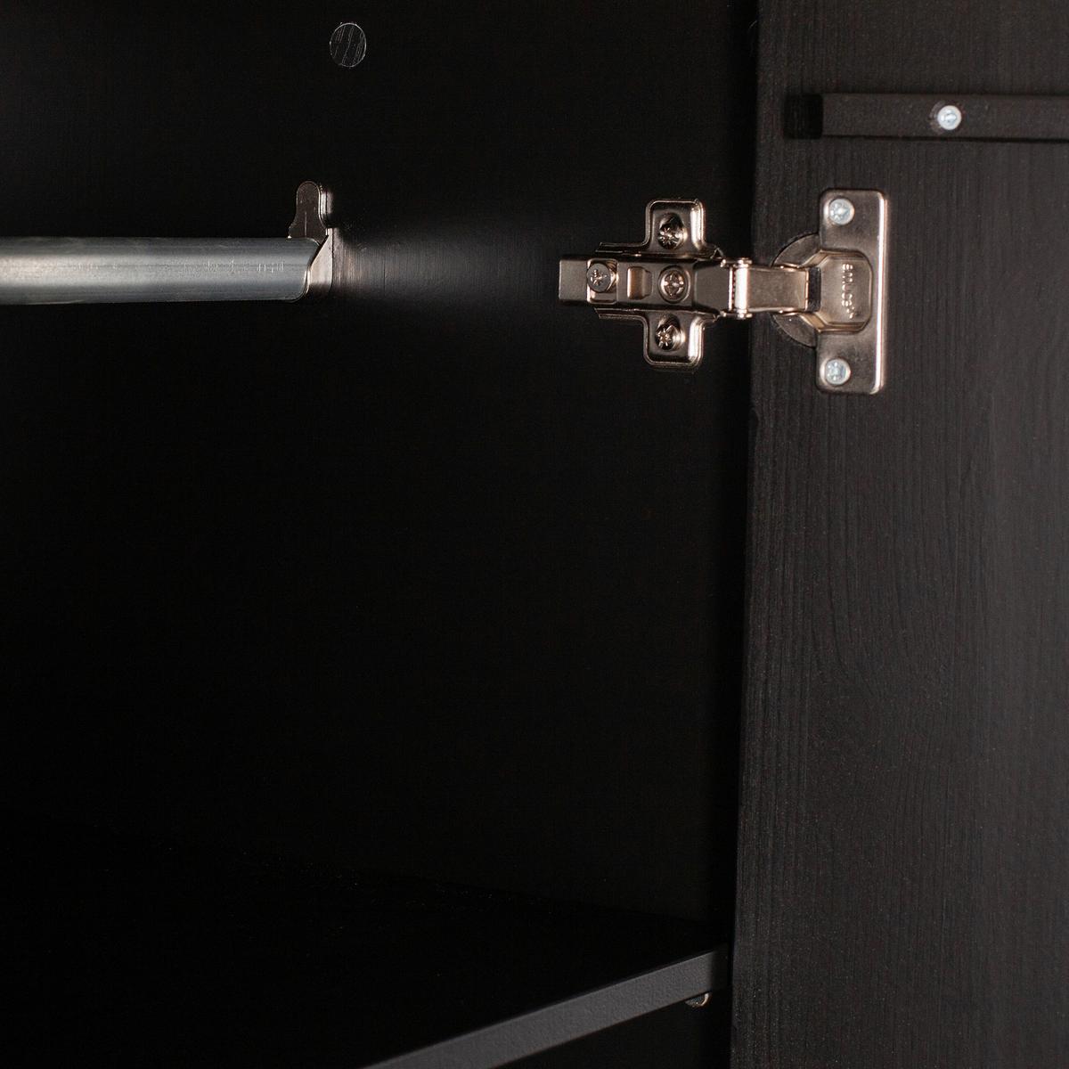 DREHTÜRENSCHRANK Dian Schwarz B: 94cm - Schwarz, Basics, Holz (94/180/40cm) - MID.YOU