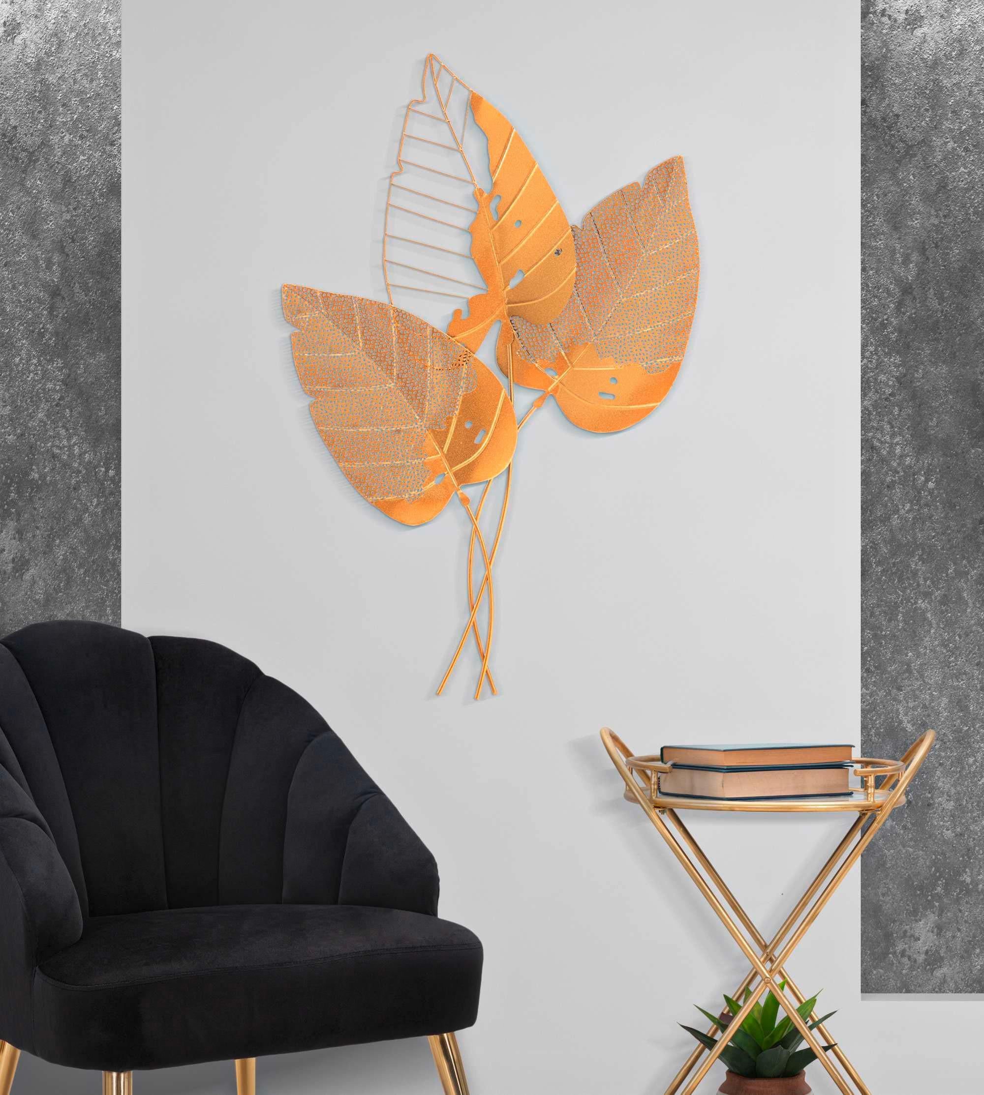 Wanddeko Autumn Leaf Goldfarben B: 53 cm - Basics, Metall (53/84.5/4cm)